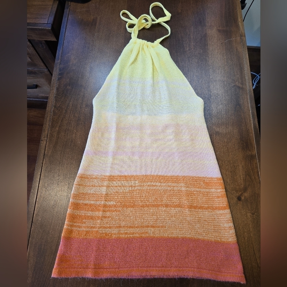 Crochet Halter Dress Small